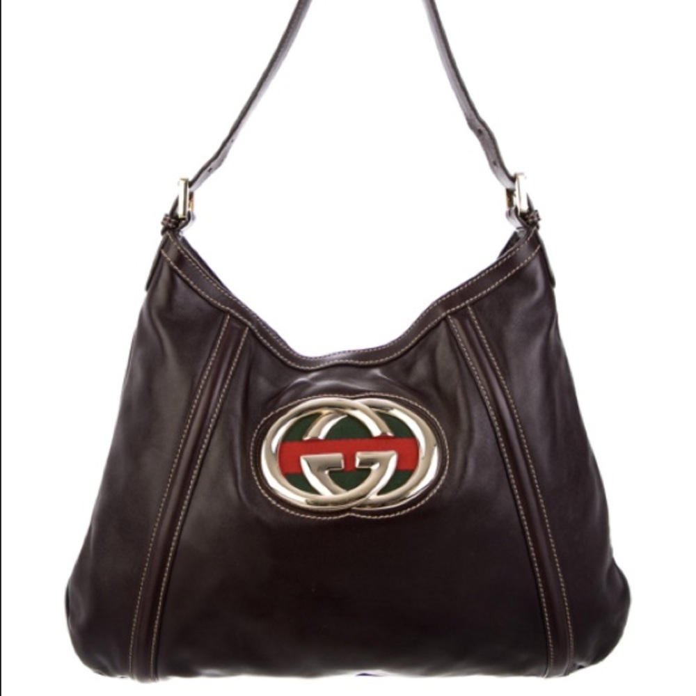 GUCCI Britt Leather Hobo in medium